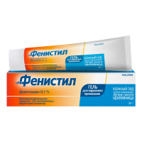 Фенистил гель 0,1% (1мг/мл) 30г гель д/наружного прим (Диметинден)